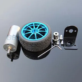 1 Комплект Редукторного двигателя 370, Мотор, синие колеса и муфта 6 В 150 об/мин, Набор двигателей для модели автомобиля-робота