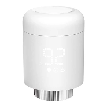 1 шт. Термостатические клапаны радиатора Tuya Zigbee Белый пластиковый App Control Нагревательный термостат Регулятор температуры