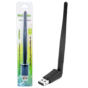 150 Мбит/с MT7601 USB WiFi Адаптер Беспроводной сетевой карты с Антенной для ТВ-приставки для компьютера Пластик + Металл