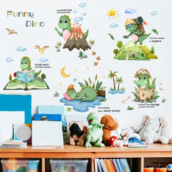 2 шт. Креативная наклейка на стену с изображением животного Динозавра, облака, Задняя стенка, гостиная, спальня, кабинет, Декоративная настенная роспись, наклейка Ms4243