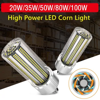 20 Вт 35 Вт 50 Вт 100 Вт Кукурузные Лампы E27 LED High Power Aluminum Shell Лампы Супер Яркое Коммерческое Освещение для Торгового центра Warehouse Square