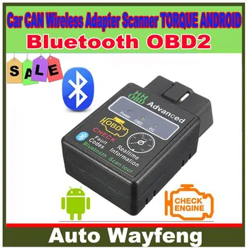 2015 HH OBD MINI ELM327 v1.5 Черный Bluetooth OBD2 Автомобильный CAN беспроводной адаптер Сканер крутящий момент ANDROID Бесплатная доставка