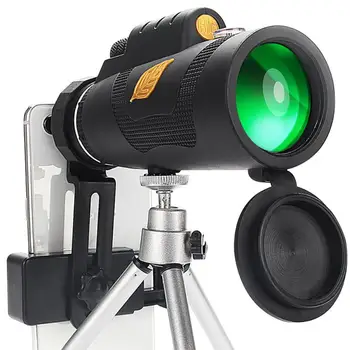 2023 Монокуляр Телескоп 12x50 Ночная версия Водонепроницаемое стекло BAK4 Professional HD ED Со штативом для телефона Кемпинг Охота