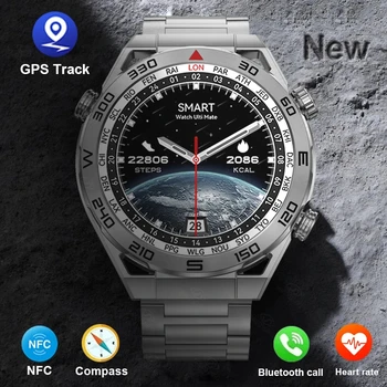 2023 Новые ЭКГ + PPG Bluetooth Вызов Smar часы Мужские GPS Трекер Браслет движения Фитнес NFC для часов Huawei Ultimate Smartwatch