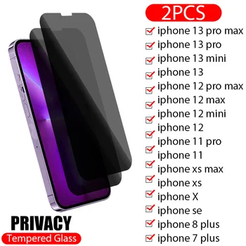 2ШТ Антишпионская Защитная пленка Для экрана iPhone 11 12 13 14 Pro Max Privacy Glass На iPhone 13 12 Mini 7 8 Plus XS X XR Закаленное Стекло