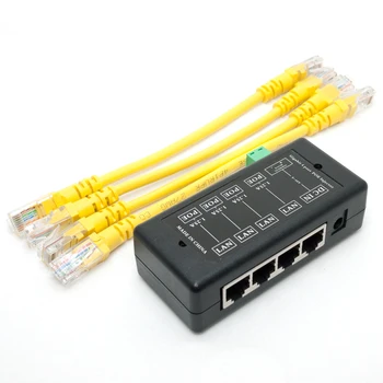4 Порта Гигабитный Пассивный PoE инжектор среднеразмерный Ethernet-адаптер БЕЗ адаптера питания