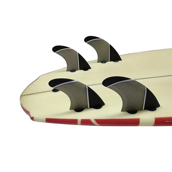 4 шт. Плавники Для Доски для серфинга UPSURF FCS Четырехъядерные Плавники Performance Glass Surf Fins For Fish Funboard Shortboard Размер PM-M Серые Четырехъядерные Плавники