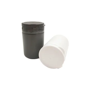 52ШТ 60 мл черный/белый HDPE медицинский флакон для таблеток с кольцевой крышкой для таблеток, капсул, бутылки с твердым порошком