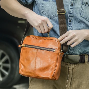 AETOO Classic series рюкзак ручной работы из воловьей кожи с первым слоем на одно плечо, мужская сумка через плечо, повседневная сумка