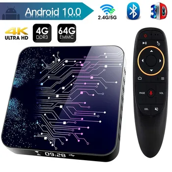 Android TV Box Android 10 4 ГБ 32 ГБ 64 ГБ 4K Медиаплеер 3D Видео H.265 Телеприставка 2,4 Г 5 ГГц Wifi Bluetooth Smart TV Box Лучшая