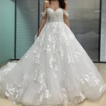 Applique Wedding Party Dresses Sweetheart A Line White Dress Plus Size Princess Wedding Dress 2022 JA001 белое платье свадебное