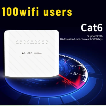 CAT6 4G LTE Wifi Маршрутизатор с SIM-картой 2,4 G и 5,8 G 150 Мбит/с Беспроводной CPE-Модем FDD 4 * WAN/LAN Порты RJ45 100 Пользователей на нескольких языках