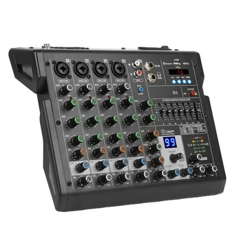 Depusheng B6 Профессиональный портативный Встроенный 99 видов DSP эффекта DJ микширования 6 канальный мини аудиомикшер