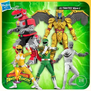 Hasbro Super7 Power Rangers Ultimates Могучий Морфин Шпатлевка Патрульный Голдар Желтый/зеленый Рейнджер Шпатлевка Динозаврорд Фигурка Игрушка