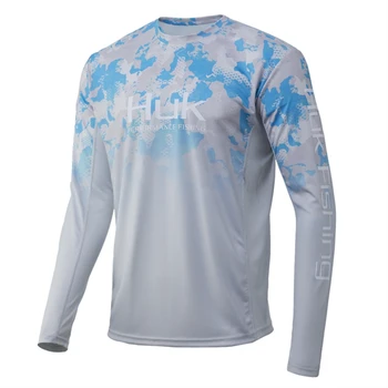 HUK Рыболовная рубашка с длинным рукавом, защита от ультрафиолета, Одежда для рыбалки, Мужская Уличная летняя одежда для рыбалки, топы UPF 50 Performance