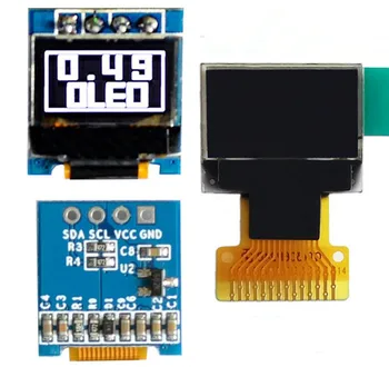IPS 0,49-дюймовый 4-контактный Белый PM OLED-дисплей с Адаптерной платой SSD1306 Drive IC 64* 32 IIC Интерфейс