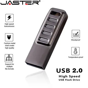 JASTER Mini Металлические USB Флэш-накопители 64 ГБ Высокоскоростная Карта Памяти 32 ГБ Бесплатная Брелочная ручка-Накопитель Креативный Бизнес-Подарок Флешка