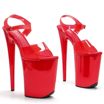 Leecabe 23 см/9 дюймов, Обувь красного цвета на платформе, Сексуальная Танцевальная обувь, Босоножки на высоком каблуке, обувь для танцев на шесте