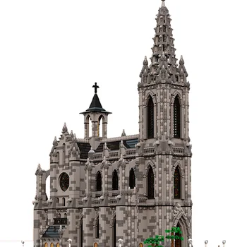 MOC World модульные строительные блоки для собора, коллекция архитектуры с видом на улицу, модель церкви, сделай сам, кирпичи для дома, подарок для детей