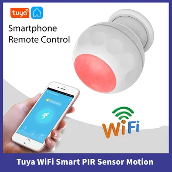 Tuya WiFi Smart PIR Sensor Motion Home Automation Alarm System Сигнализация движения с магнитным кронштейном с Alexa Google