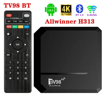 TV98 BT TV Box 2G + 16G Allwinner H313 Android 12,1 Smart TV Box 2,4G + 5G WIFI + BT 4,0 4Kx2K Медиаплеер TV98 Прочный ЕС штекер