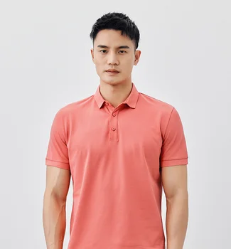 W4745 -Мужская повседневная рубашка поло с короткими рукавами, мужская летняя новая однотонная футболка с короткими рукавами и отворотом