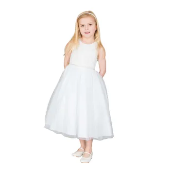 YZYmanualroom Платье с цветочным узором для девочек, Белое бальное платье, Вечерние платья принцессы для сцены, Одежда Подружки невесты