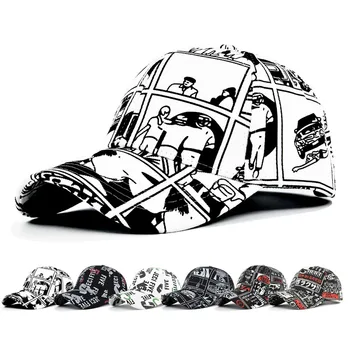 Бейсболка, кепка с граффити, бейсболка, солнцезащитная шляпа, весенне-осенняя бейсболка, спортивная кепка, облегающая кепка в стиле хип-хоп для мужчин и женщин