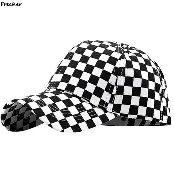 Бейсболки с шахматным рисунком, Летняя Классическая шляпа дальнобойщика для женщин, Мужская Спортивная шляпа для папы, клетчатая бейсболка в стиле хип-хоп