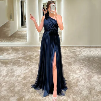 Вечерние платья Doymeny Royal Blue для свадебной вечеринки One Shoudelr Sexy Side Split длиной до пола Официальные платья для выпускного вечера знаменитостей 2023