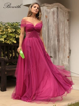 Вечерние платья бордового цвета с бантом, вечерние платья с открытыми плечами для женщин, Элегантные праздничные платья vestido de noche