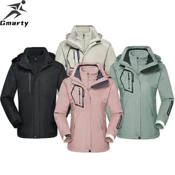 Водонепроницаемая ветрозащитная куртка 3 в 1, Лыжная одежда для сноуборда, лыжная одежда, женский зимний теплый комплект лыжной толстовки