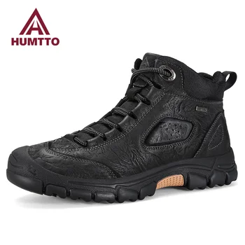 Водонепроницаемые походные ботинки HUMTTO, мужская зимняя уличная защитная обувь для мужчин, Роскошные Дизайнерские Спортивные Альпинистские Треккинговые мужские кроссовки
