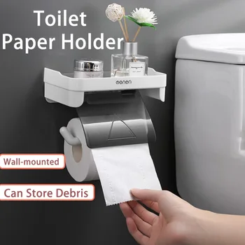 Водонепроницаемый Бытовой Стеллаж для ванной Комнаты, Настенный Держатель Туалетной бумаги, Пластиковый Стеллаж для хранения рулонной Бумаги, Инструмент для хранения Всякой всячины