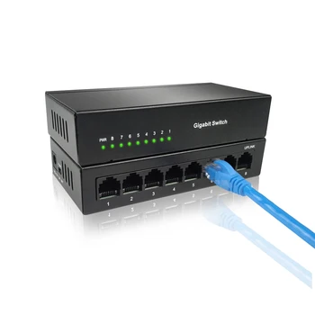 Высокопроизводительный Интеллектуальный Гигабитный коммутатор 8-портовый коммутатор 8-Портовый сетевой коммутатор 10/100/1000Base Gigabit Ethernet EU US plug