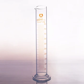 Измерительный цилиндр из боросиликатного стекла с высоким содержанием боросиликата, емкость 500 мл, лабораторный цилиндр из градуированного стекла