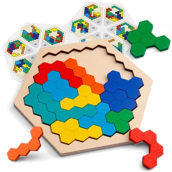 Красочные Деревянные игрушки-3D Пазлы, высококачественные Математические детские игрушки Tangram, игра-головоломка для Воображения детей дошкольного возраста, Развивающие игрушки