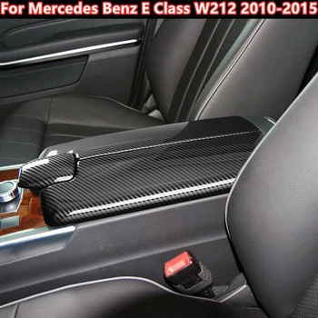Крышка Коробки Автомобильного Подлокотника Из ABS Углеродного Волокна, Крышка Коробки Центрального Подлокотника Из Углеродного Волокна, Стильный Интерьер Для Mercedes-Benz E Class W212 2010-2015