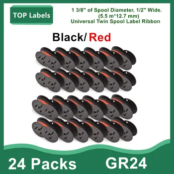 Ленты с двумя Катушками GR24 Для Пишущих машинок Черного цвета, Ленты для принтеров красного цвета Для CASIO/CITIZEN/SAMSUNG/TASHIBA 12,7 мм * 500 м