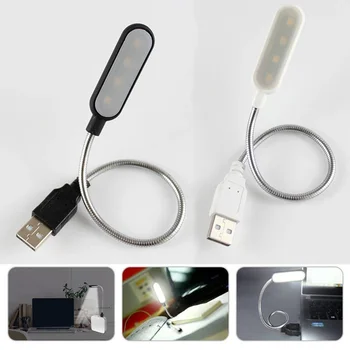 Мини-4 светодиодных книжных светильника, Портативная USB-лампа для чтения, ночник Белого/теплого цвета, настольная лампа для ноутбука, блок питания, ноутбук, компьютер