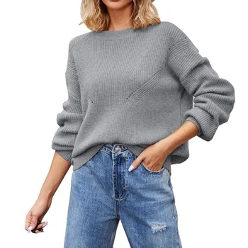 Модный Свитер с круглым вырезом, однотонный Свободный пуловер, свитер для женщин, Флисовые пуловеры, толстовки для мужчин