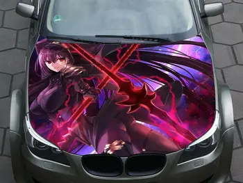 Наклейка на капот автомобиля с рисунком Аниме, Виниловая наклейка, полноцветная графика, подходит для любого автомобиля Sword