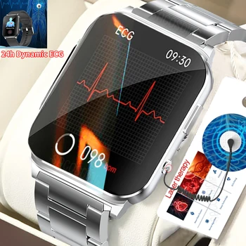 Неинвазивные смарт-часы ECG + PTT с уровнем глюкозы в крови, мужские смарт-часы с экраном 1,83 