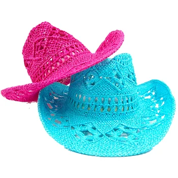Новая ковбойская шляпа цвета голубого озера, модная открытая летняя дорожная пляжная шляпа для мужчин и женщин, однотонная ковбойская шляпа в западном стиле, вводная часть homme