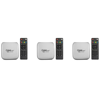 Новый 3X Q96 Mini Plus Tv Box 5G + Wifi Smart Tv Box Amlogic S905W 4-ядерный 64-битный 4 Гб + 32 Гб Wifi Медиаплеер EU Plug