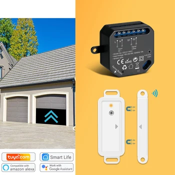 Новый беспроводной датчик двери Tuya Smart Life Гаражный WiFi-контактор, Контроллер Открывания, Голосовое управление Alexa Echo Google Assistant Home