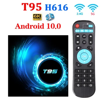 Оригинальный T95 Android tv box Bluetooth 5,0 2,4g и 5g Wifi 128 g 3D Voice16g 32 гб 64 ГБ 4k Четырехъядерная телеприставка Медиаплеер