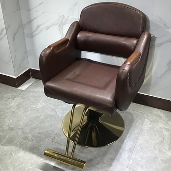 Парикмахерские кресла для стилистов из эстетичной кожи, Роскошные Винтажные вращающиеся парикмахерские кресла Pedicuresilla, Парикмахерское оборудование MQ50BC