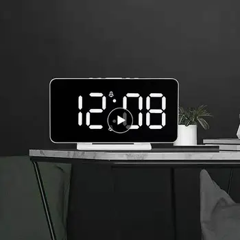 Пластиковый цифровой будильник с двойным режимом будильника, Будильник для сна с большим экраном, Электронные настольные часы со светодиодной подсветкой, Цифровые часы