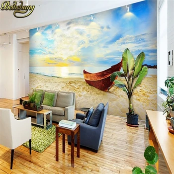 пляжная лодка бейбехан Пользовательские 3D настенные обои ТВ фон диван 3D пространство для расширения фотообои фон стены